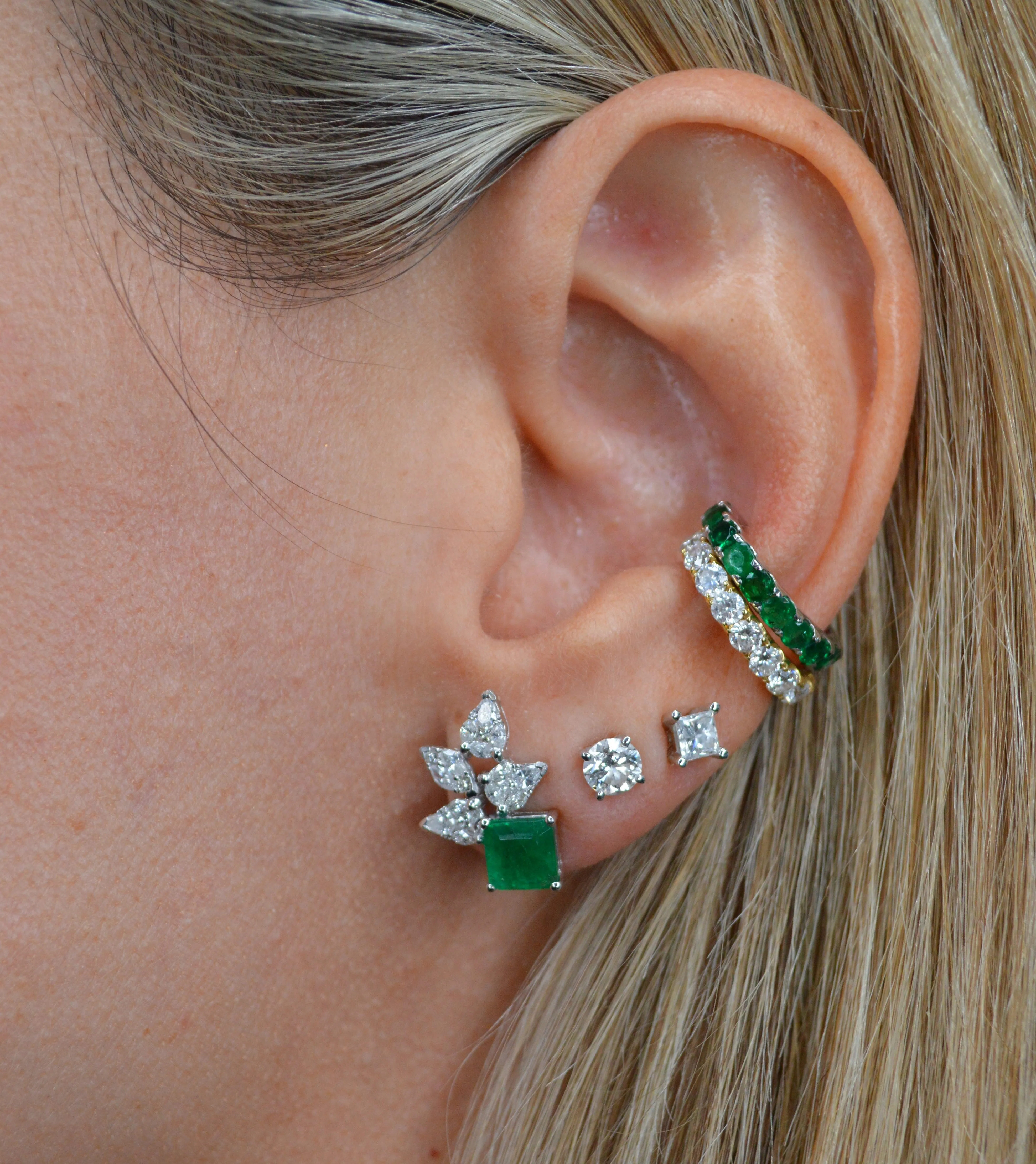 0.63ct Emerald 18K Gold Ear Cuff