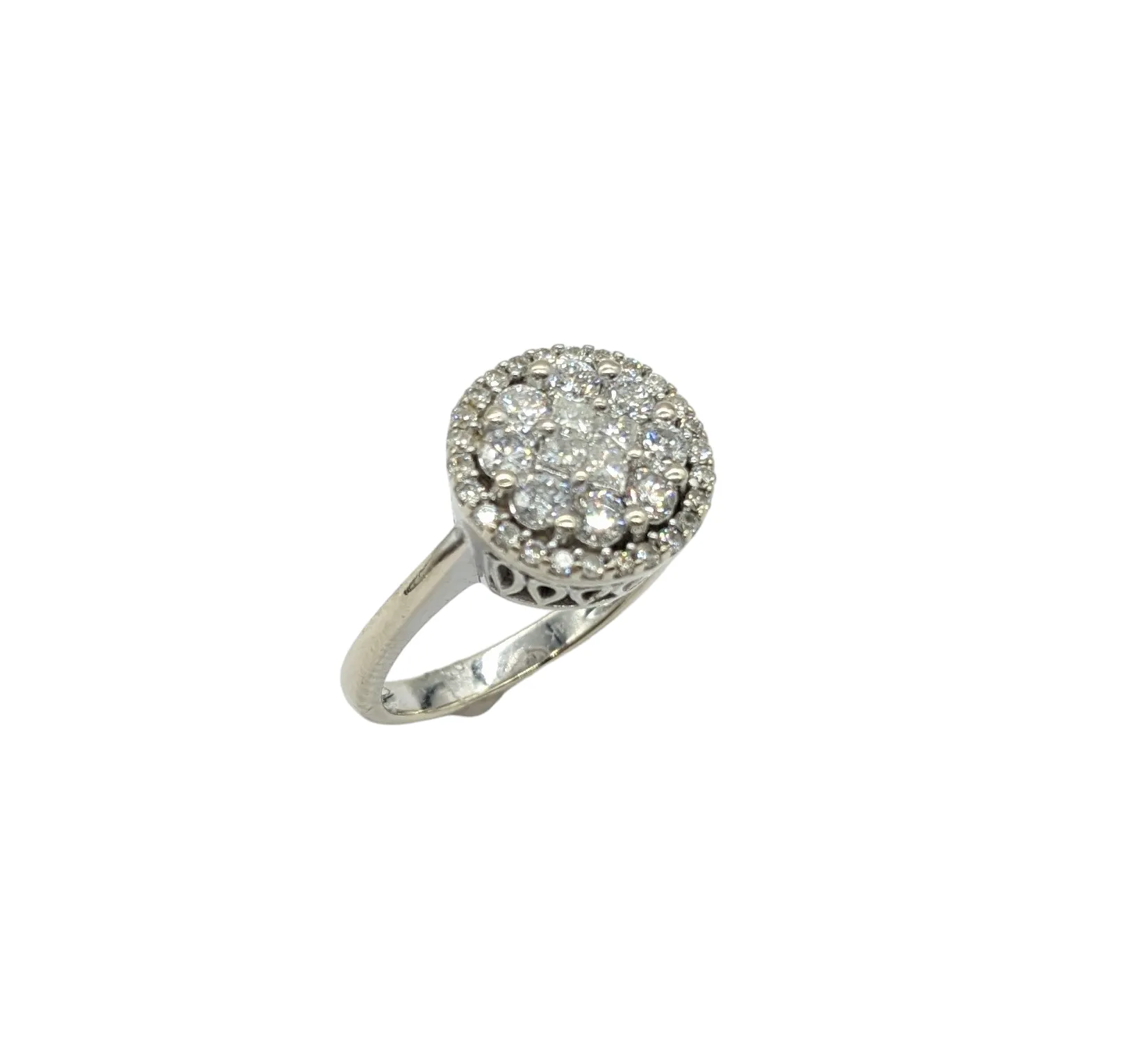 1 Carat Diamond Cluster Halo Ring