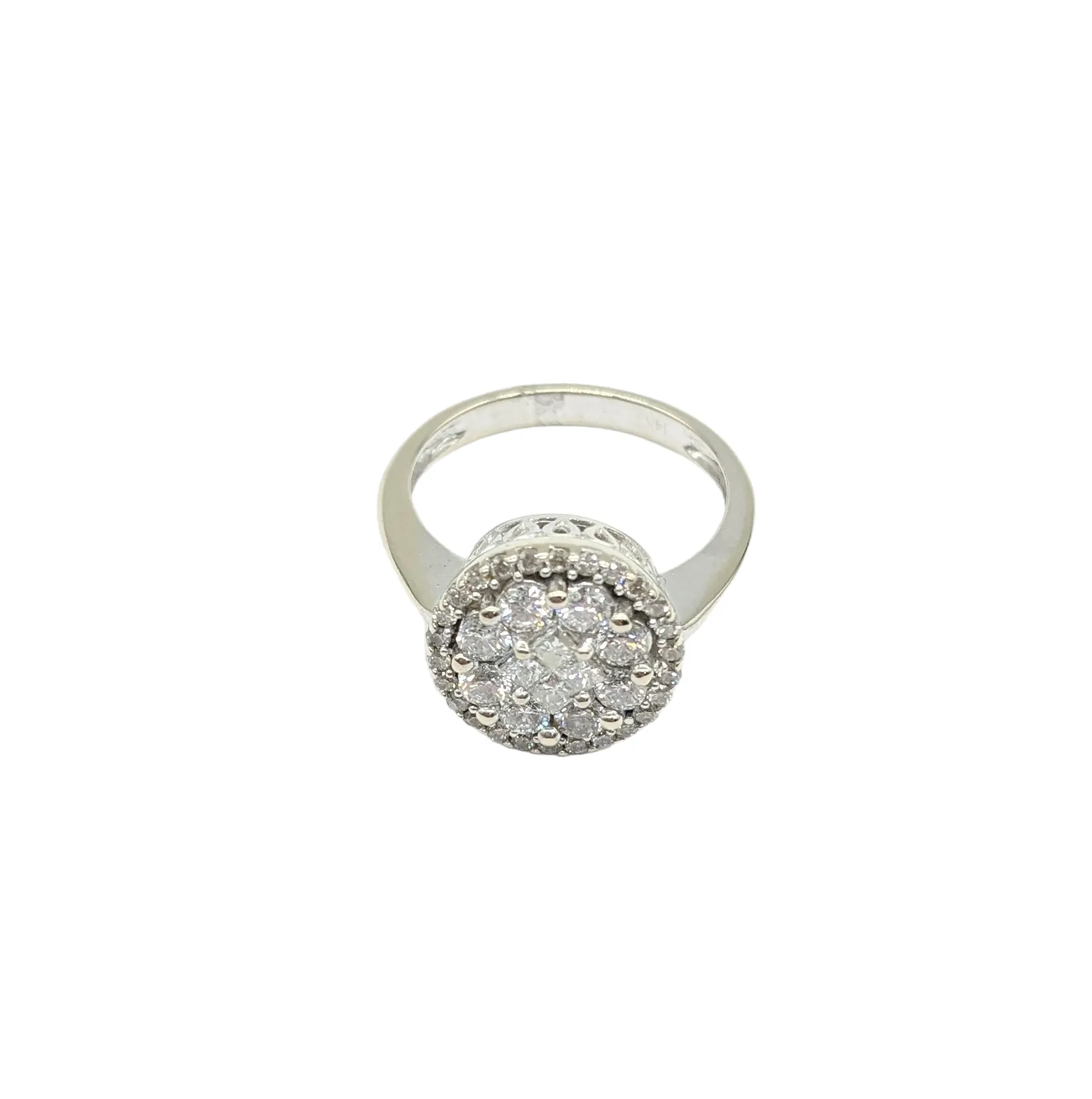 1 Carat Diamond Cluster Halo Ring