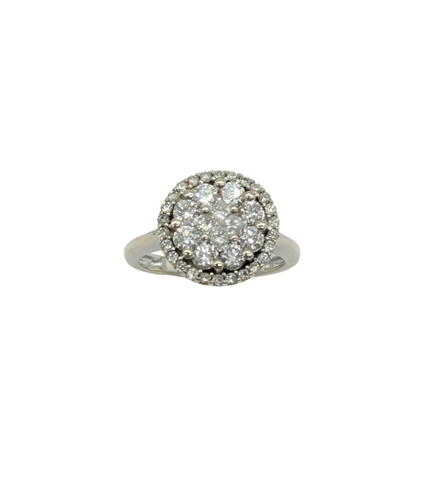 1 Carat Diamond Cluster Halo Ring