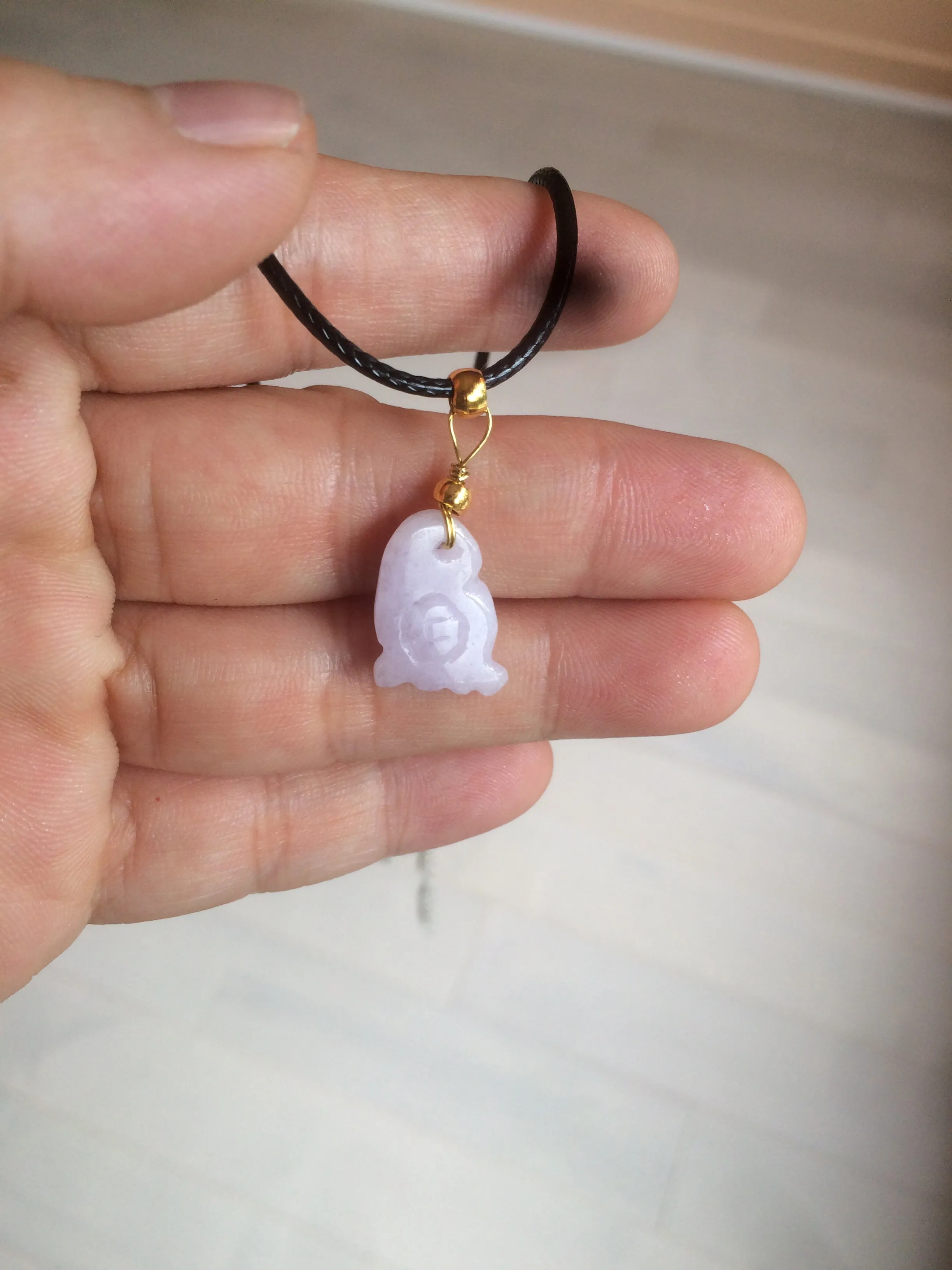 100% Natural icy watery green white purple jadeite Jade foot pendant AX28