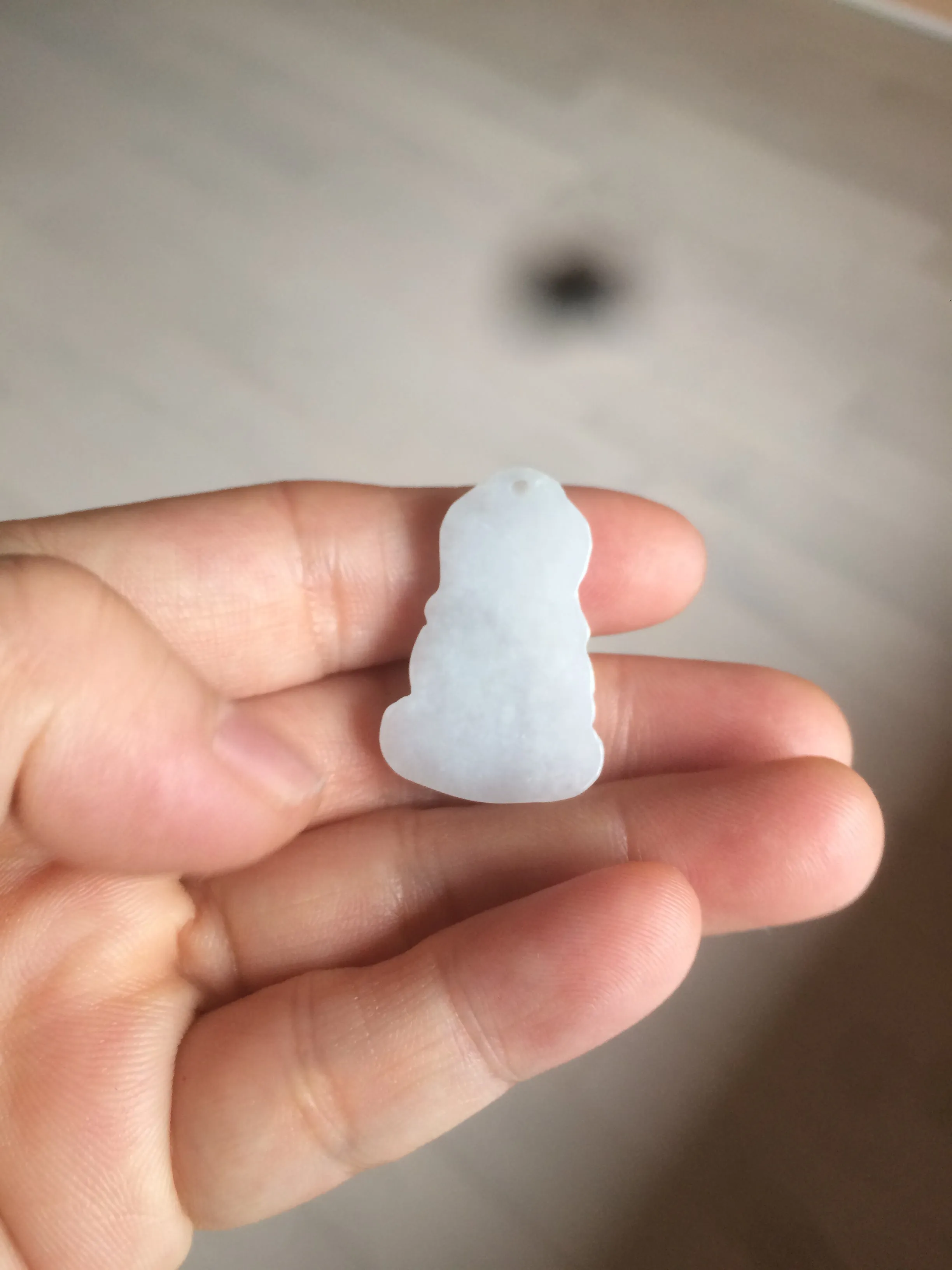 100% Natural light green white jadeite Jade baby buddha (宝宝佛) pendant AX27