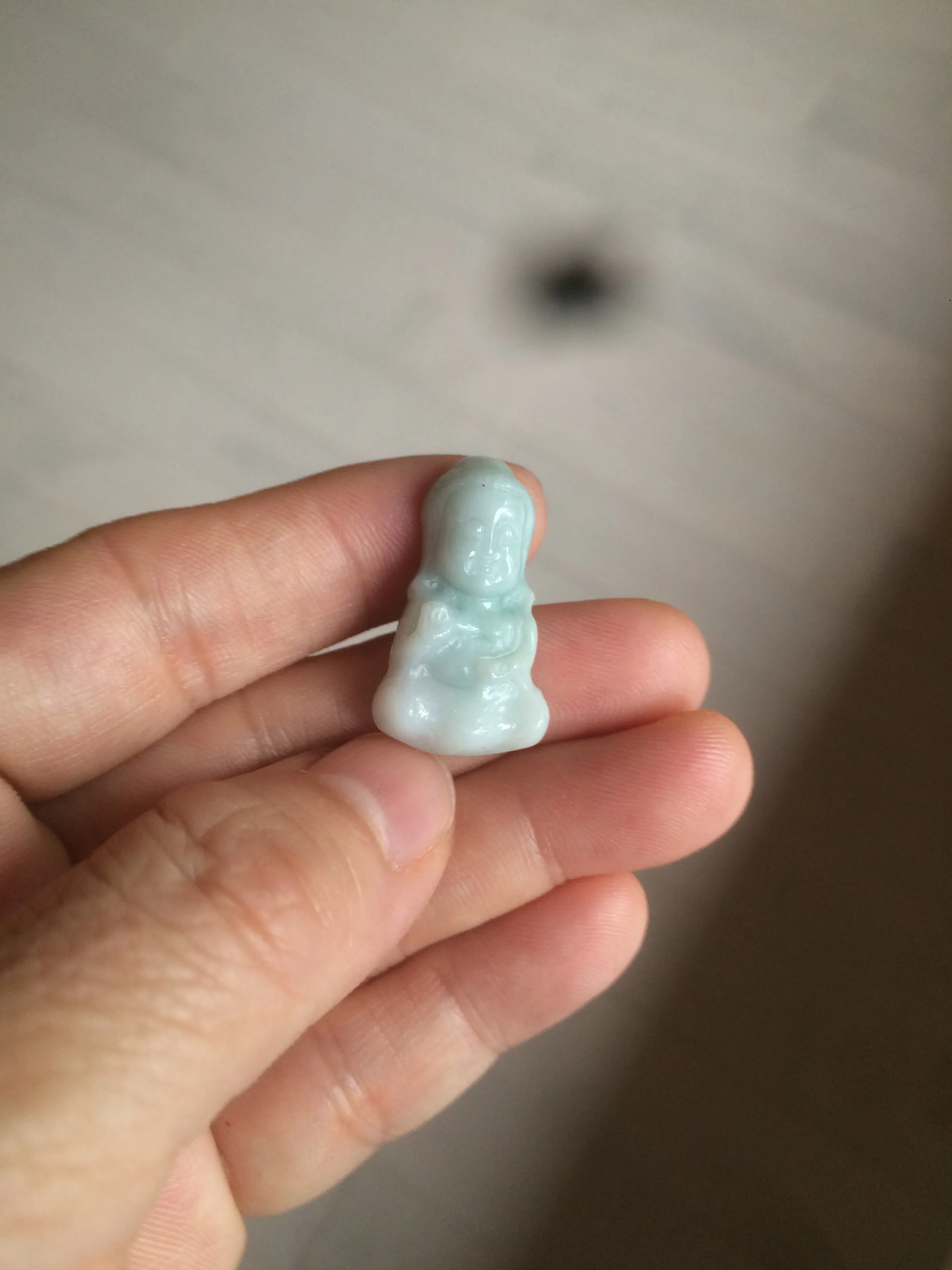 100% Natural light green white jadeite Jade baby buddha (宝宝佛) pendant AX27