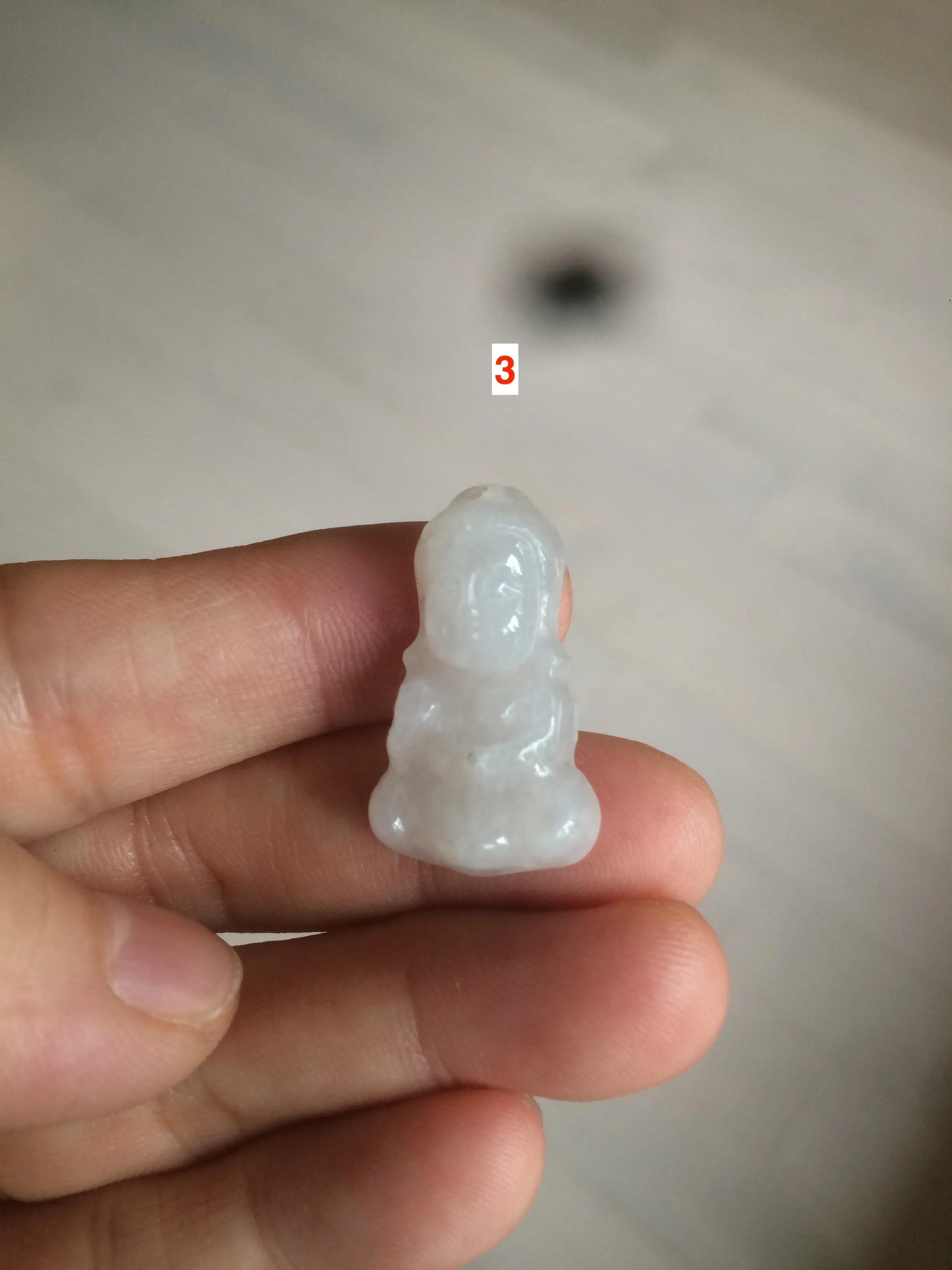 100% Natural light green white jadeite Jade baby buddha (宝宝佛) pendant AX27