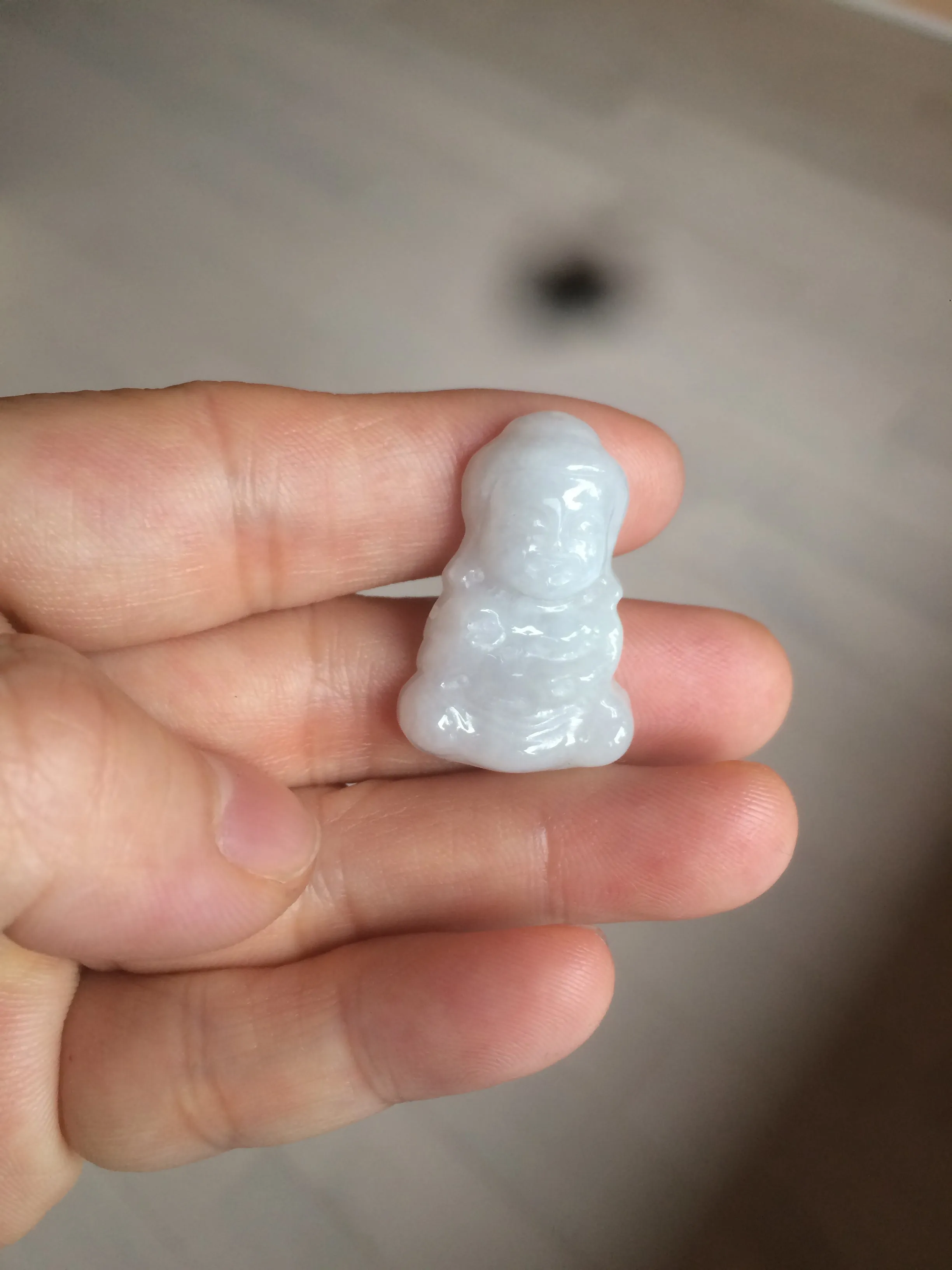 100% Natural light green white jadeite Jade baby buddha (宝宝佛) pendant AX27