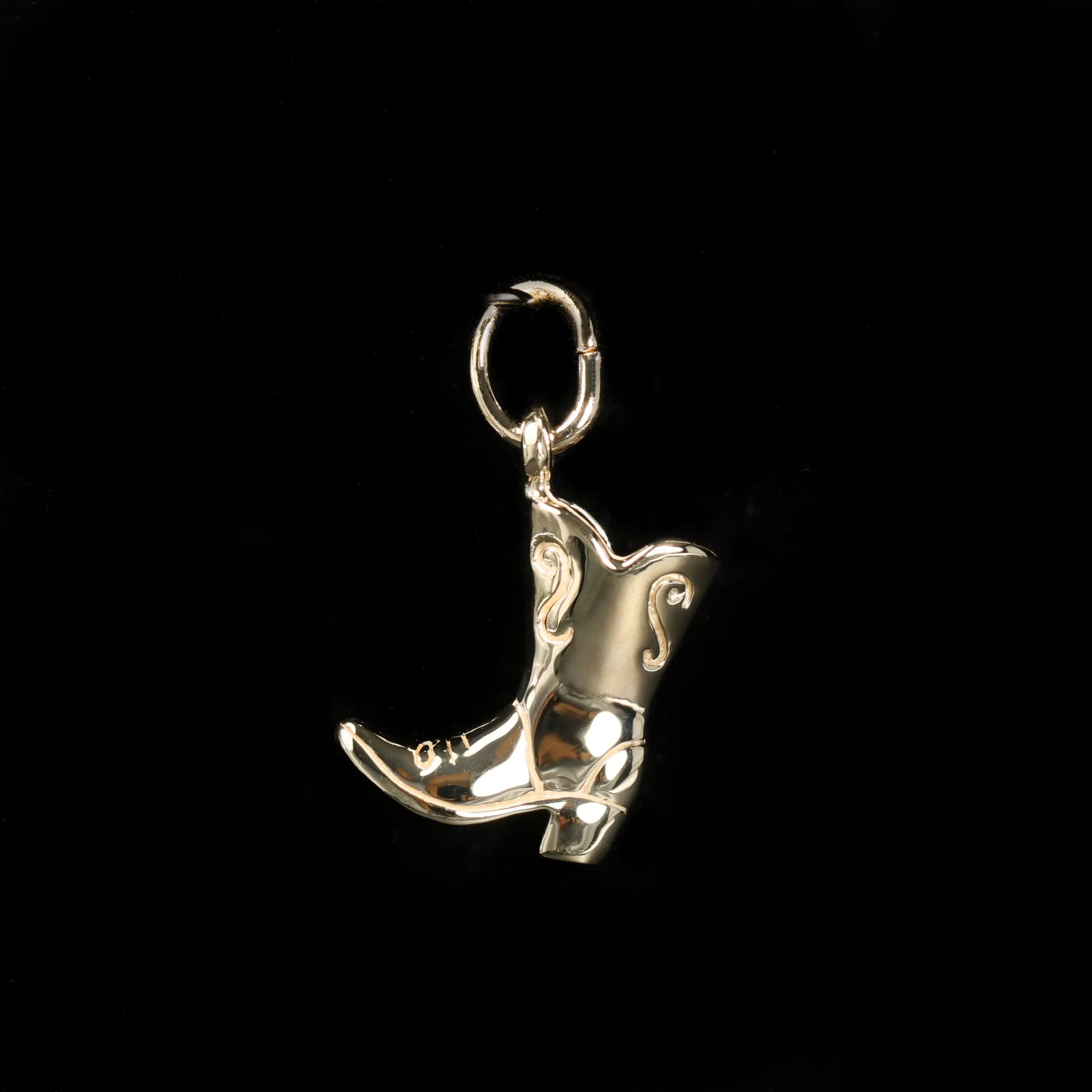 10K Yellow Gold Cowboy Boot Charm