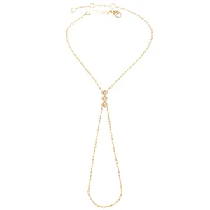 14k 3 Princess Diamond Hand Chain