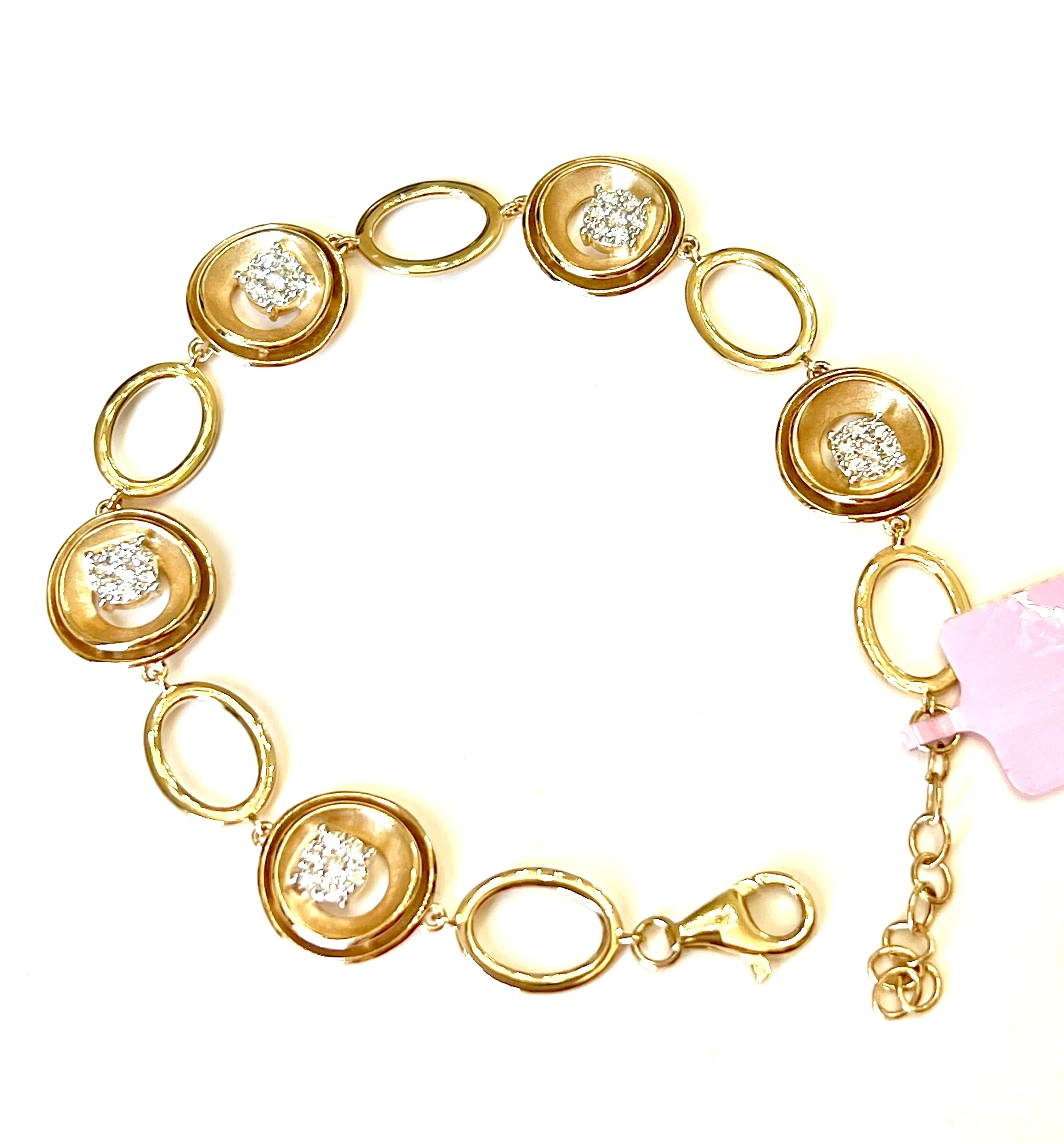 14K GOLD DROPLET ALL AROUND DIAMOND BRACELET