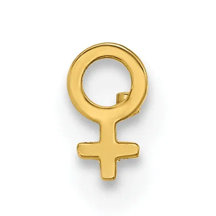 14k Yellow Gold  20 Gauge Female Symbol Nose Stud