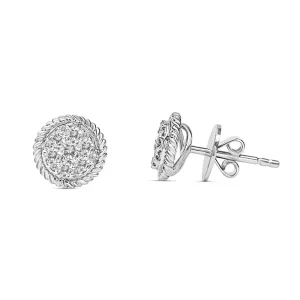 14KW Circle Stud Earrings (118E116643W14DI1)