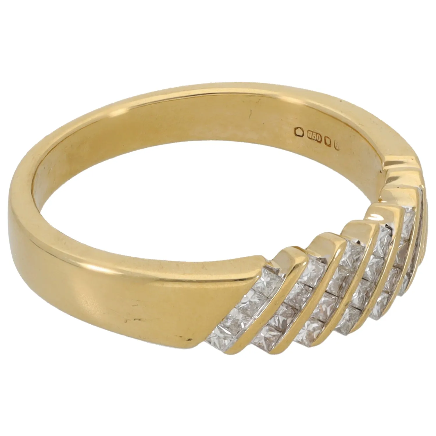 18ct Gold 0.84ct Diamond Dress/Cocktail Ring Size O