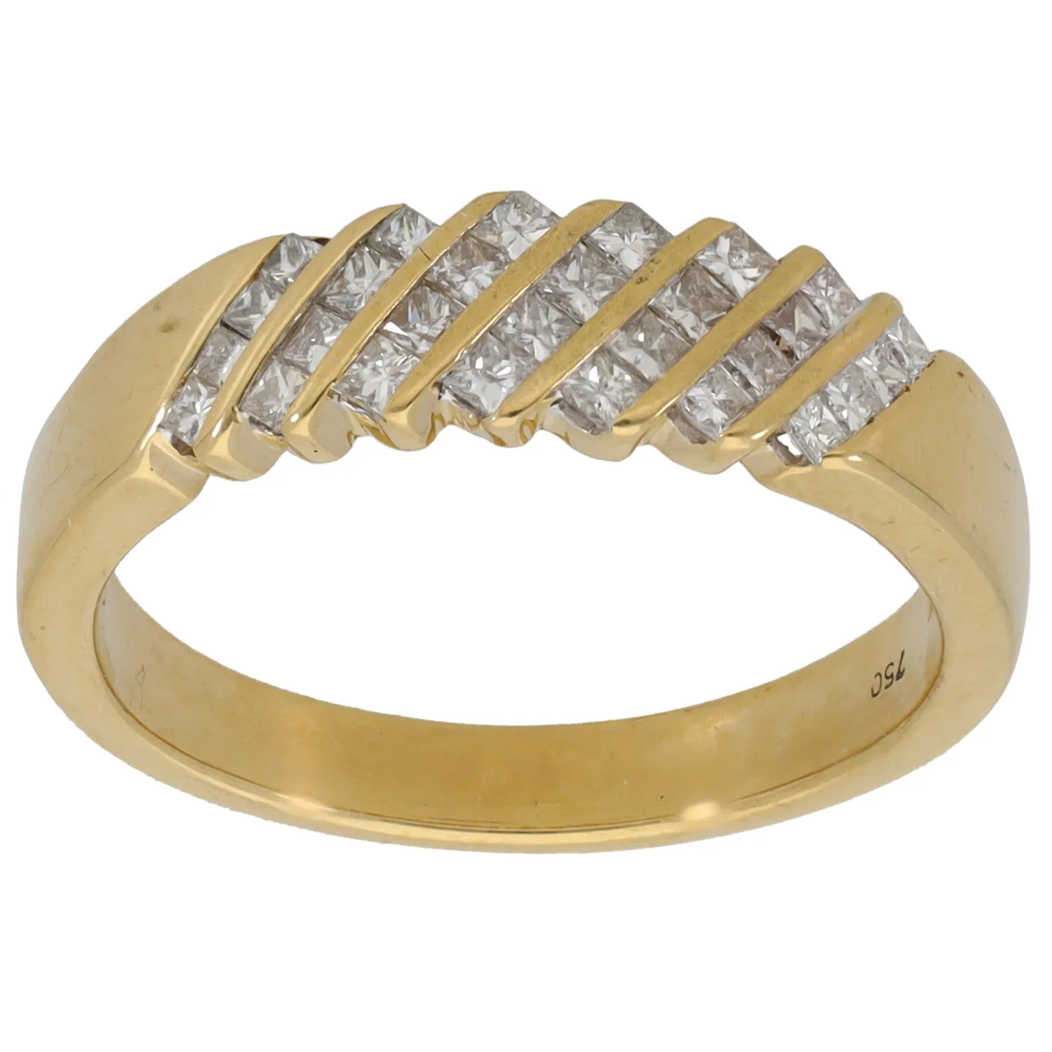 18ct Gold 0.84ct Diamond Dress/Cocktail Ring Size O