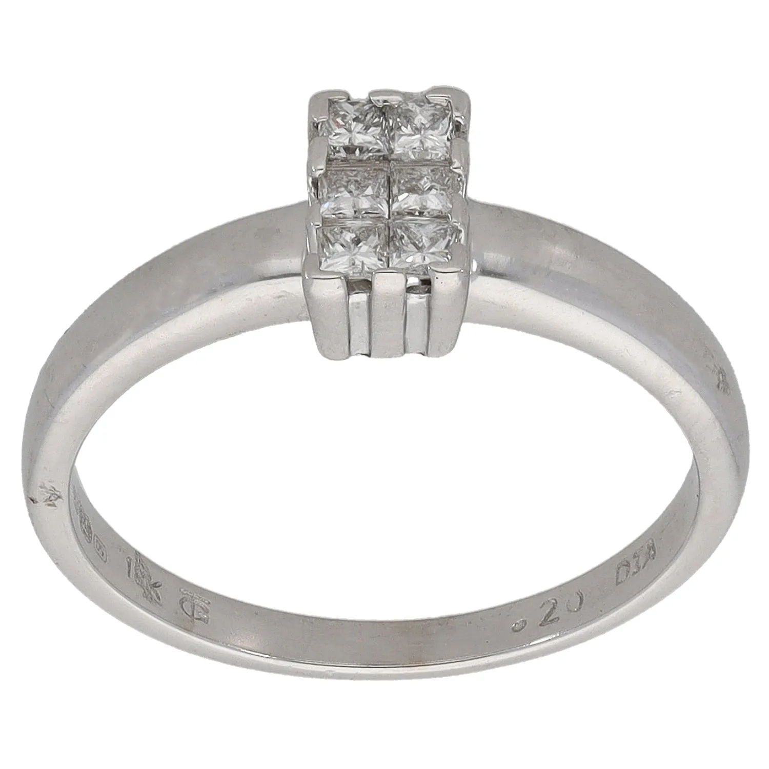 18ct White Gold 0.20ct Diamond Dress/Cocktail Ring Size K