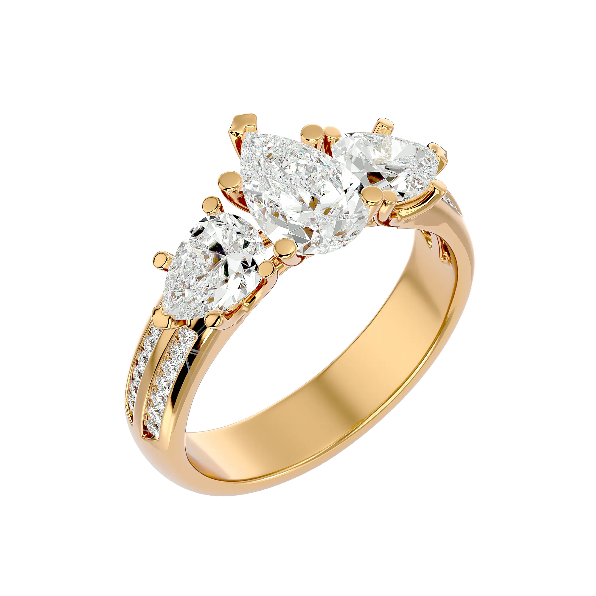 3 ctw Pear-Shaped Three Stone Lab Grown Diamond Ring