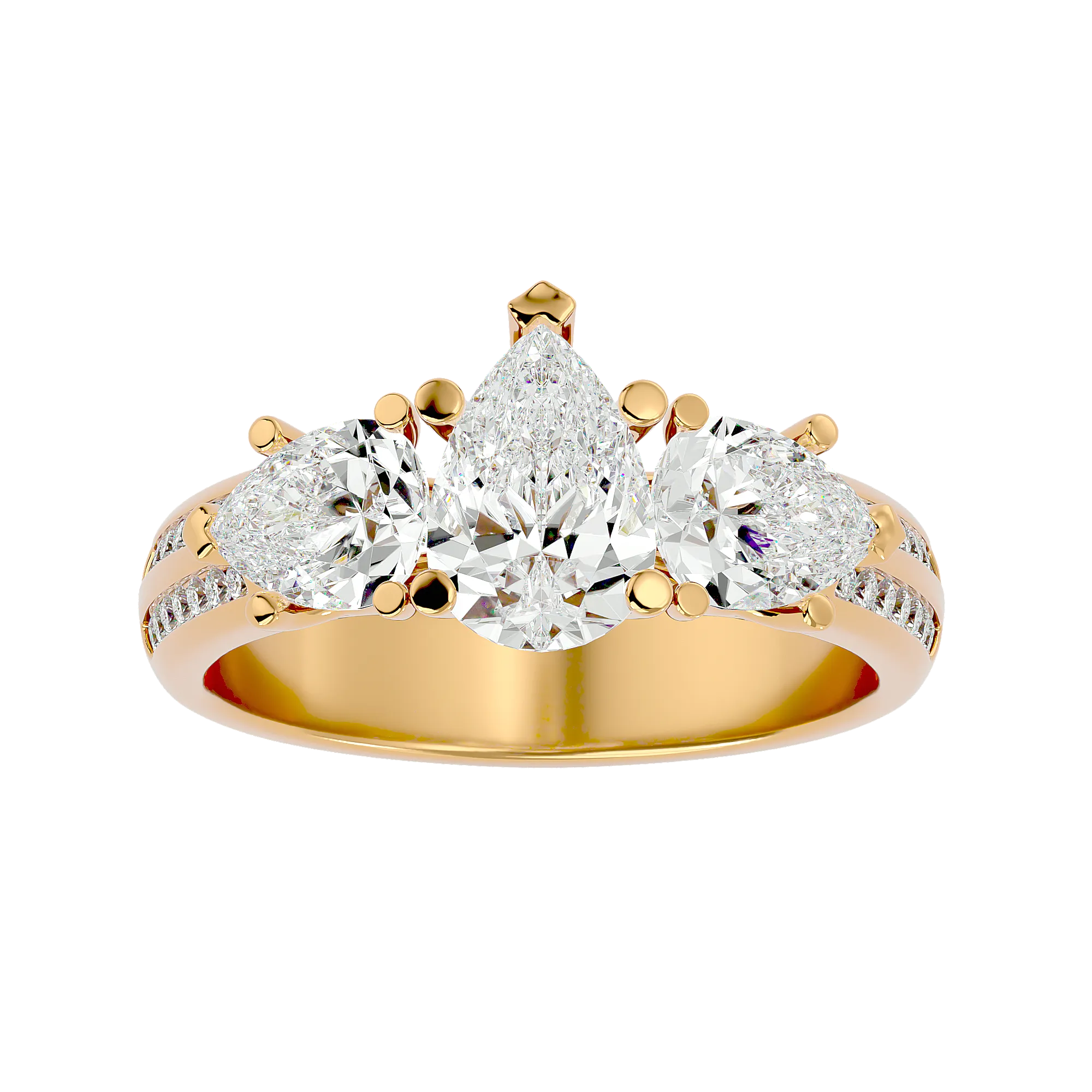 3 ctw Pear-Shaped Three Stone Lab Grown Diamond Ring