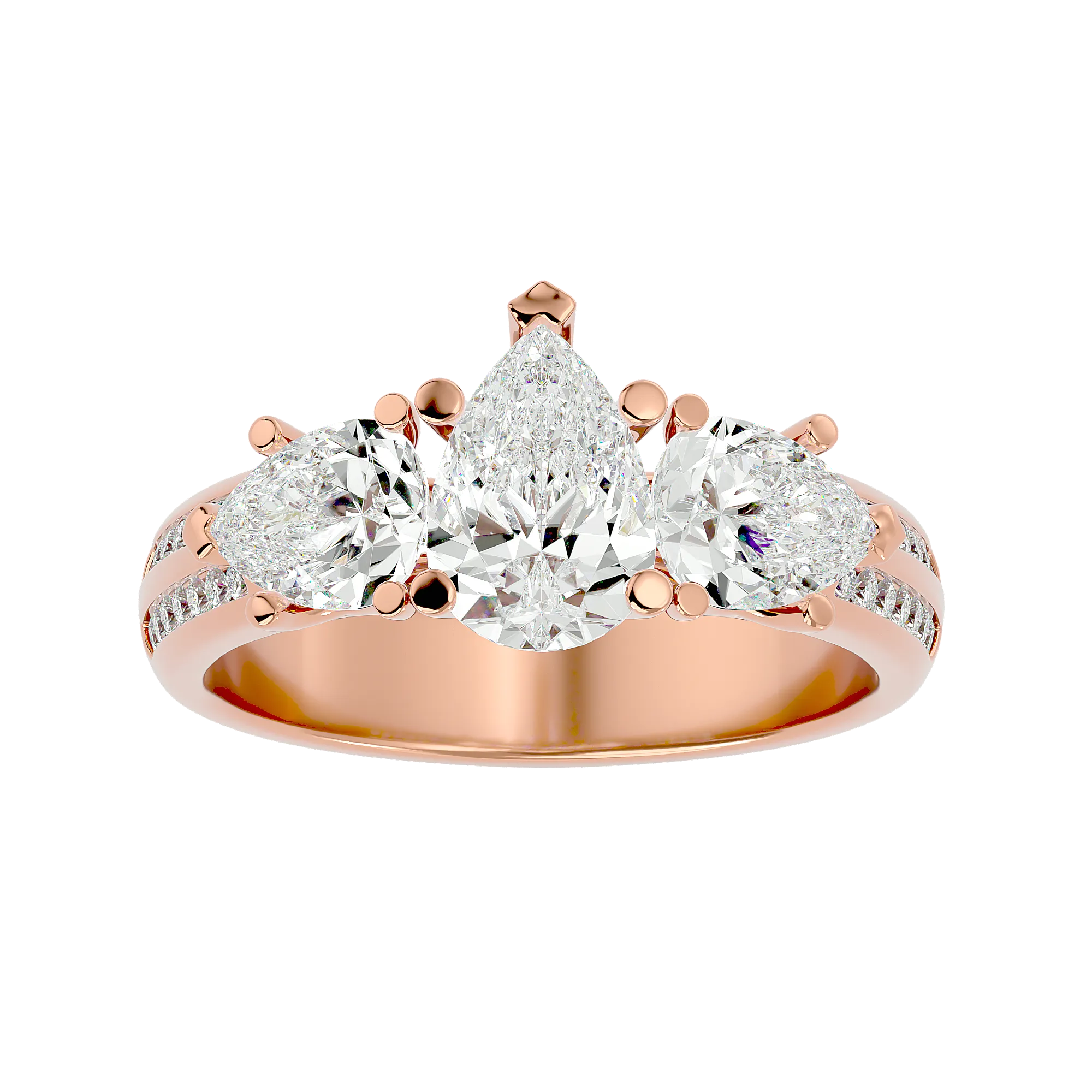 3 ctw Pear-Shaped Three Stone Lab Grown Diamond Ring