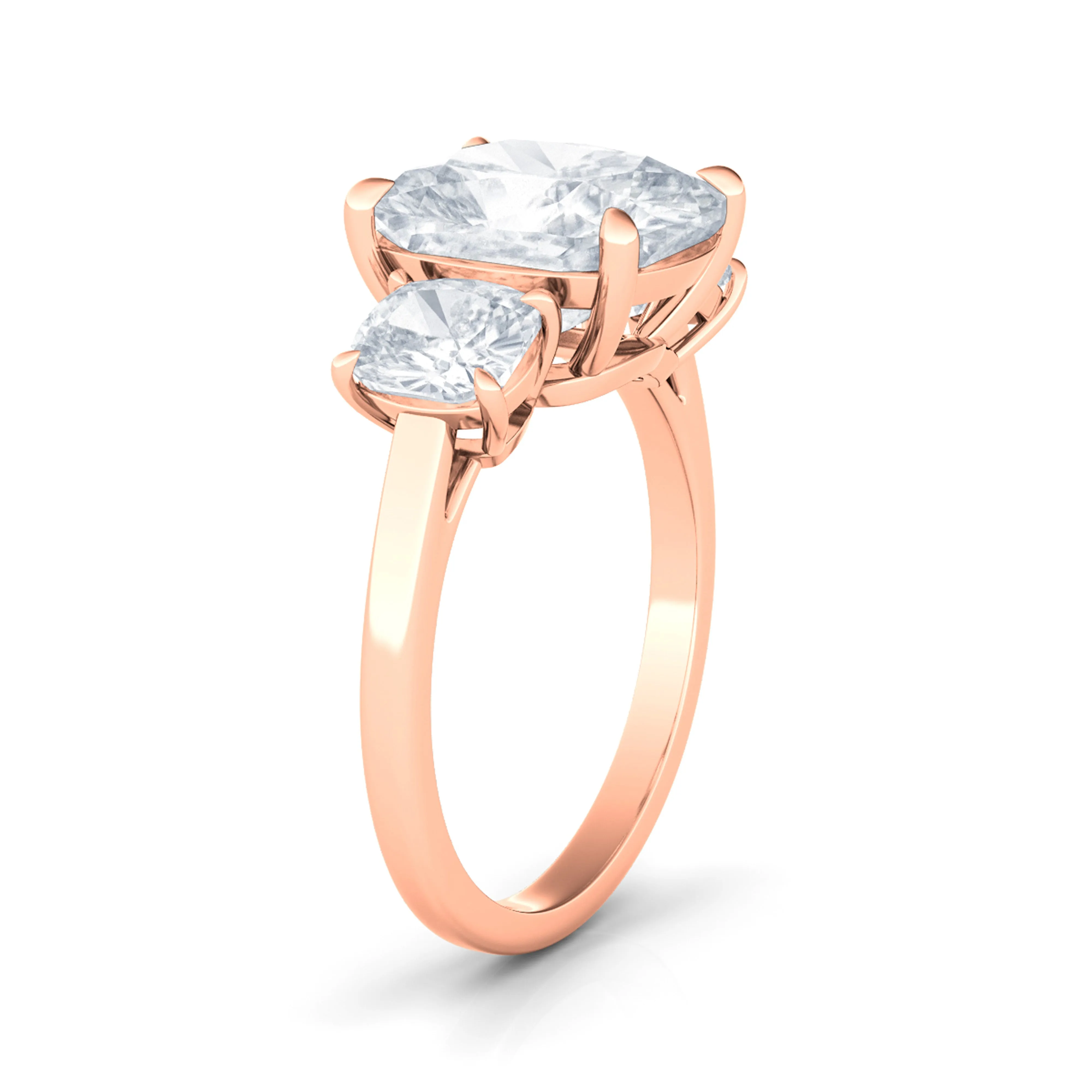 3-Stone Cushion Cut Diamond Ring