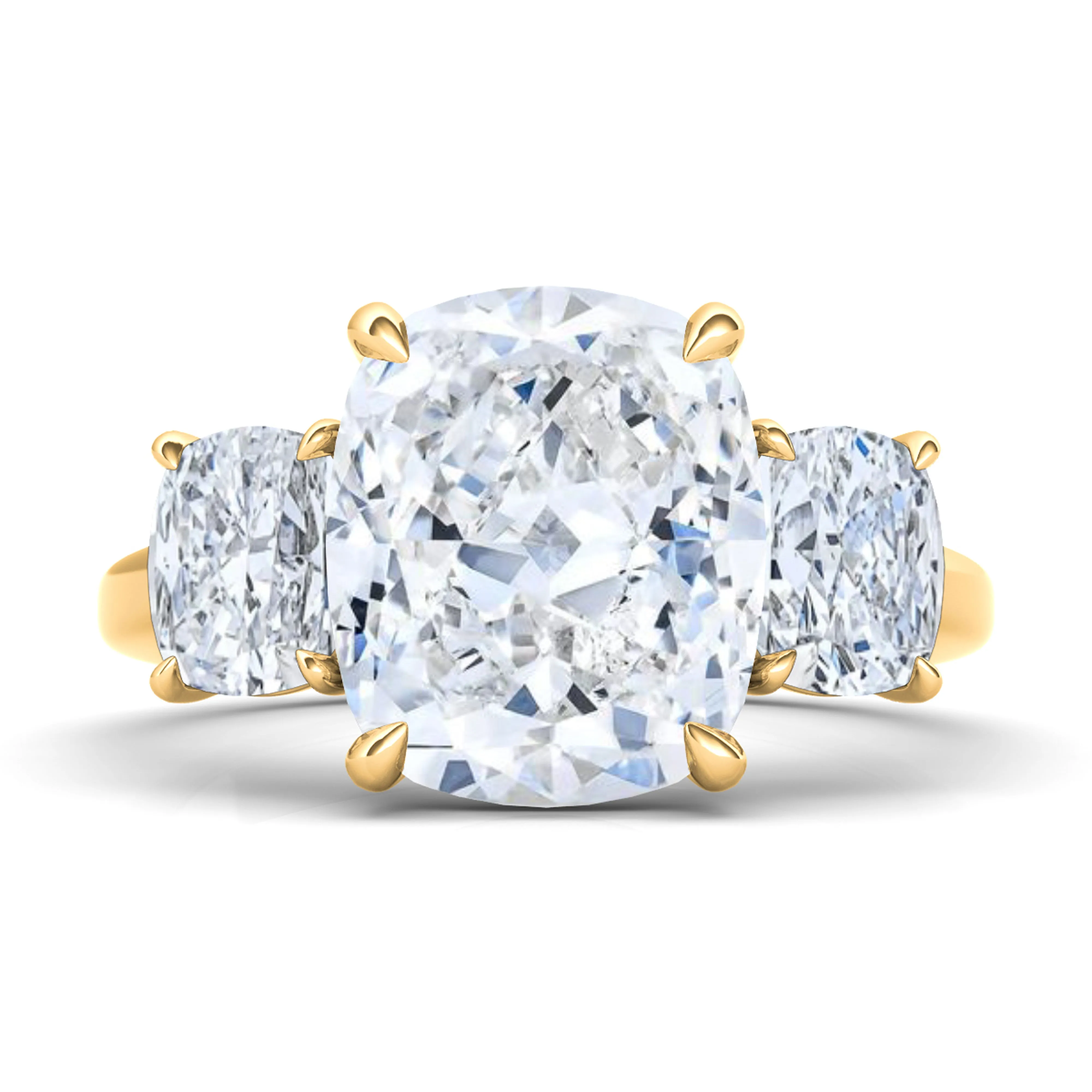 3-Stone Cushion Cut Diamond Ring