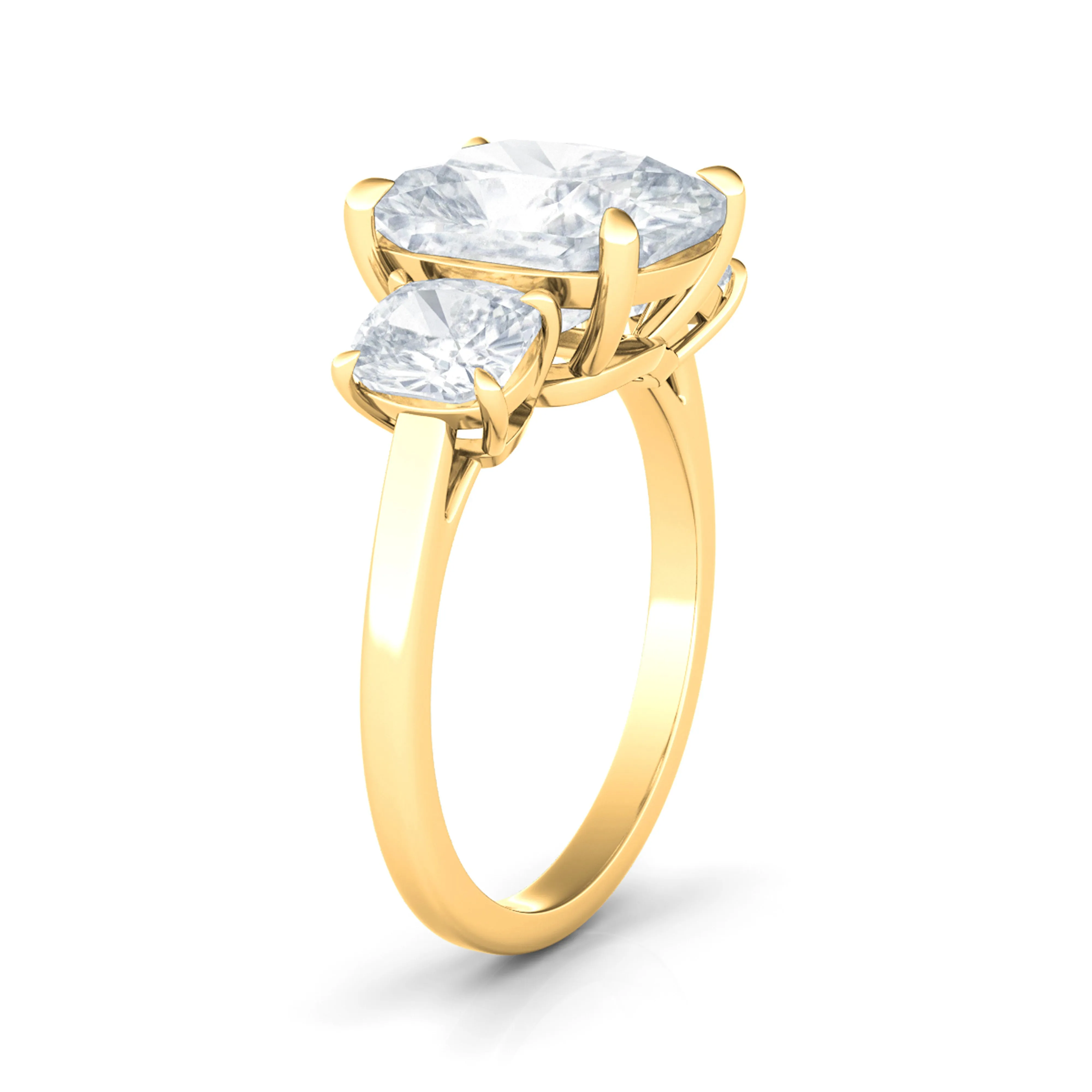 3-Stone Cushion Cut Diamond Ring