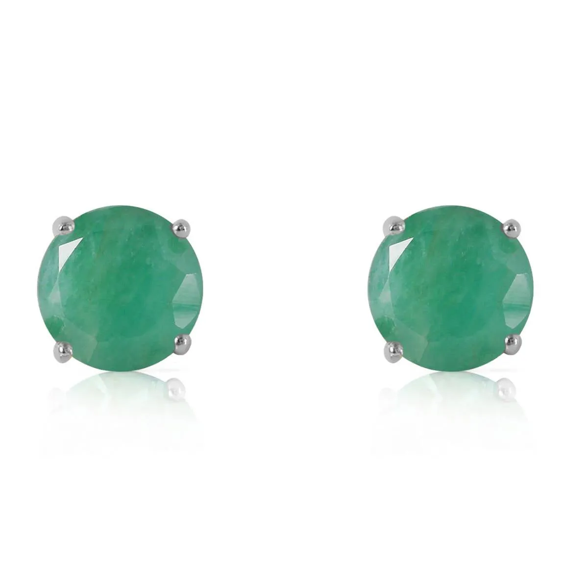 3.3 Carat 14K Solid White Gold She Be The One Emerald Earrings