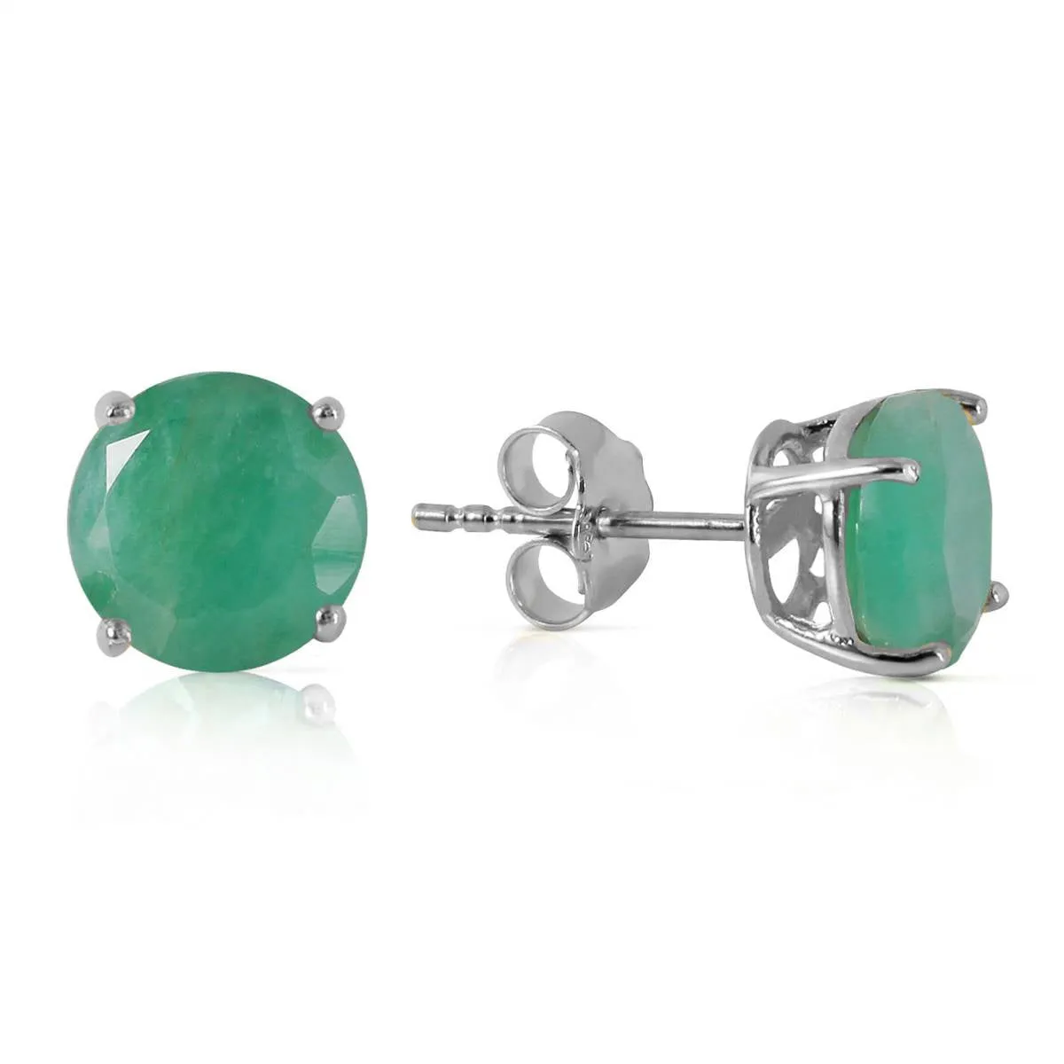 3.3 Carat 14K Solid White Gold She Be The One Emerald Earrings