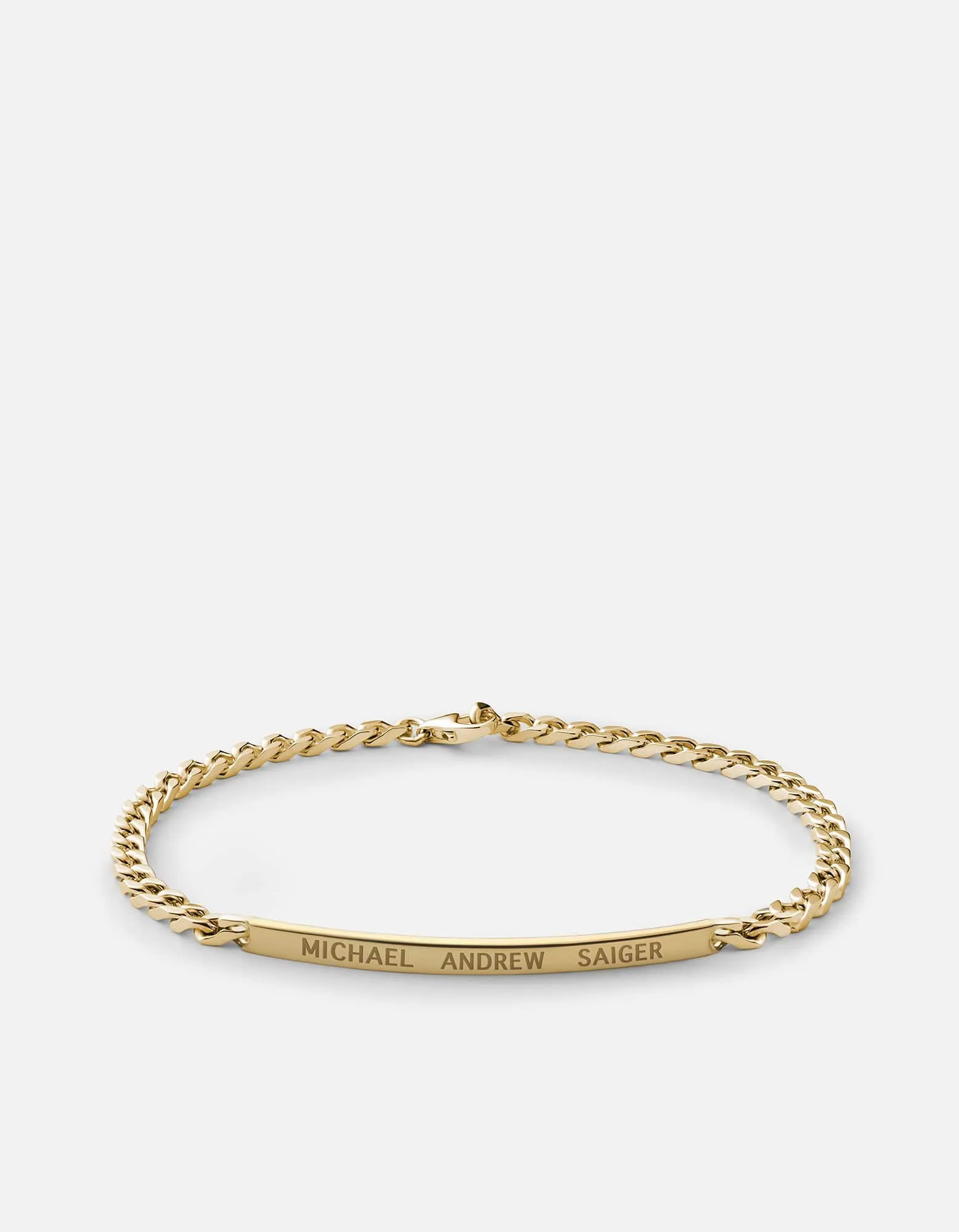 3mm ID Chain Bracelet, Gold Vermeil