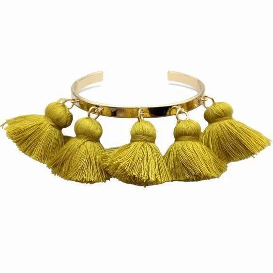 4 Colors Bohemia Tassel Charm Bangle Bracelets