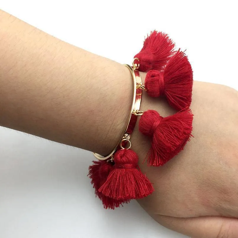 4 Colors Bohemia Tassel Charm Bangle Bracelets