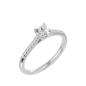 5/8 ctw Oval Lab Grown Diamond Side Stone Engagement Ring