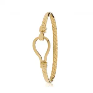 9ct Yellow Gold Bangle with Hook Closure BN431