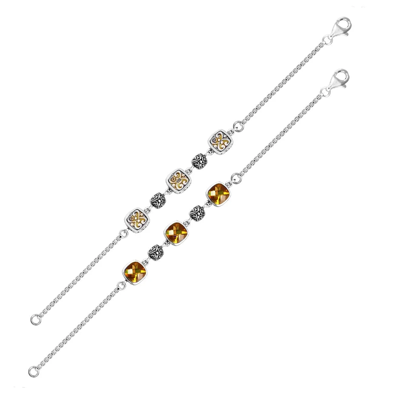 AB-9007-CT Sterling Silver Bracelet With Citrine Q.