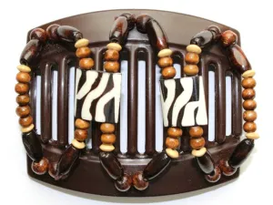 African Butterfly Thick Hair Comb - Stones & Bones Brown 43