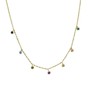 Amy Dainty Bezel Rainbow Choker