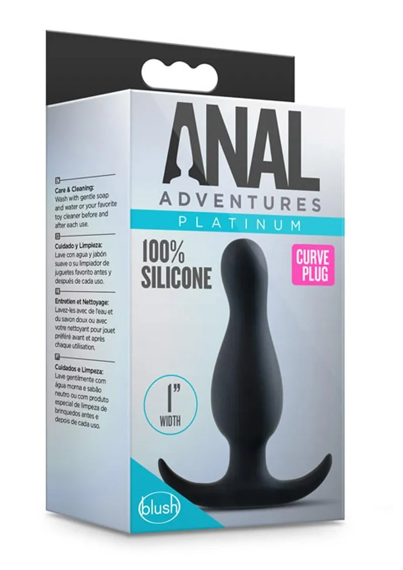 Anal Adventures Platinum Curve Silicone Butt Plug