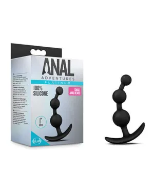 Anal Adventures Platinum Small Anal Beads Black from Blush Novelties