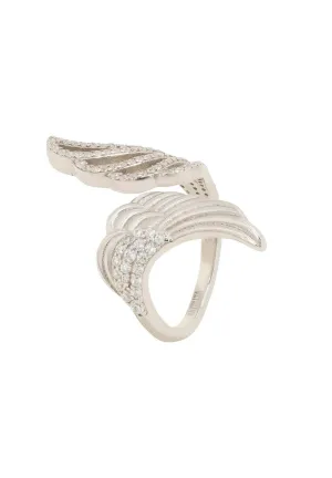 Angels Wing Wrap Around Ring Silver