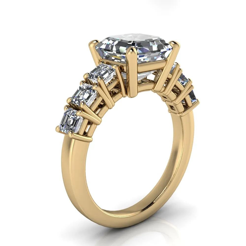 Asscher Cut Engagement Ring Diamond Setting - Aspen