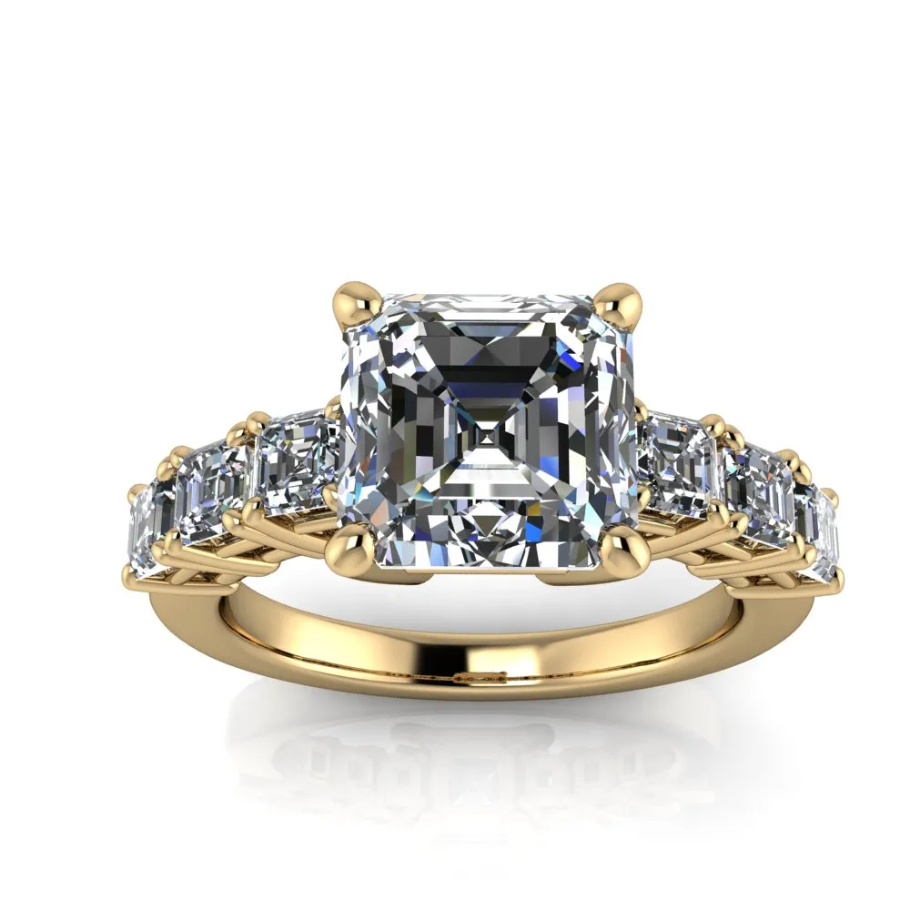 Asscher Cut Engagement Ring Diamond Setting - Aspen