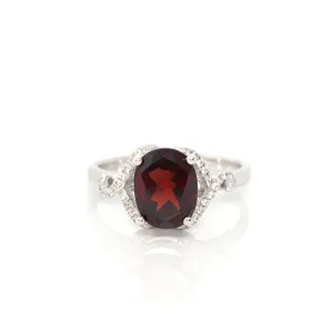 Baikalla™ Sterling Silver Red Garnet Ring