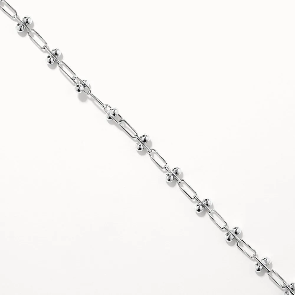 Bauble Paperclip Chain Bracelet in Silver