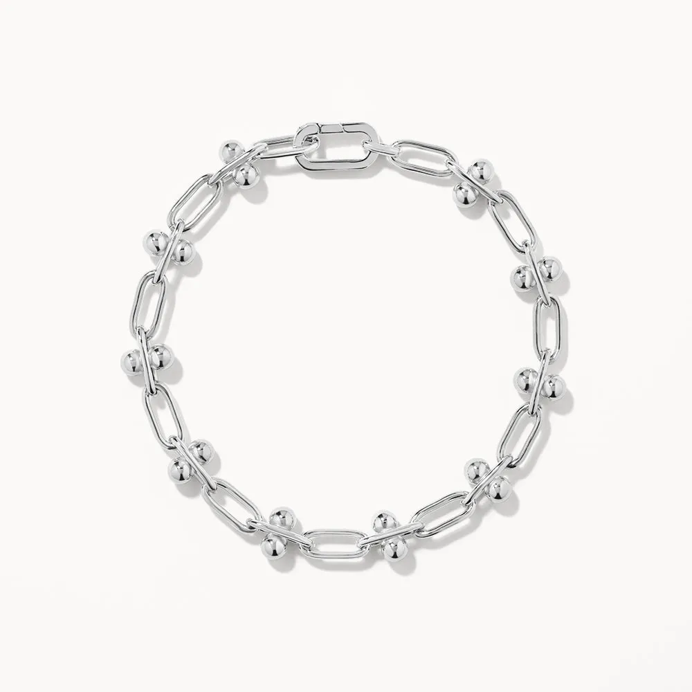 Bauble Paperclip Chain Bracelet in Silver