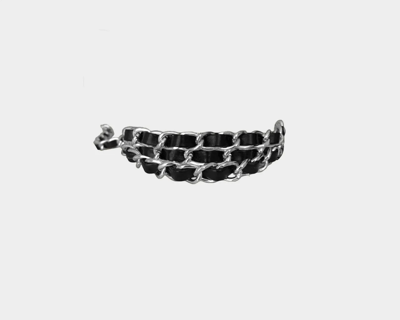 Black & Silver Multi Layer Link Choker - The Park Avenue