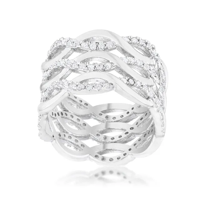 Brandy CZ Twist Wide Cocktail Ring | 0.9ct