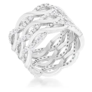 Brandy CZ Twist Wide Cocktail Ring | 0.9ct