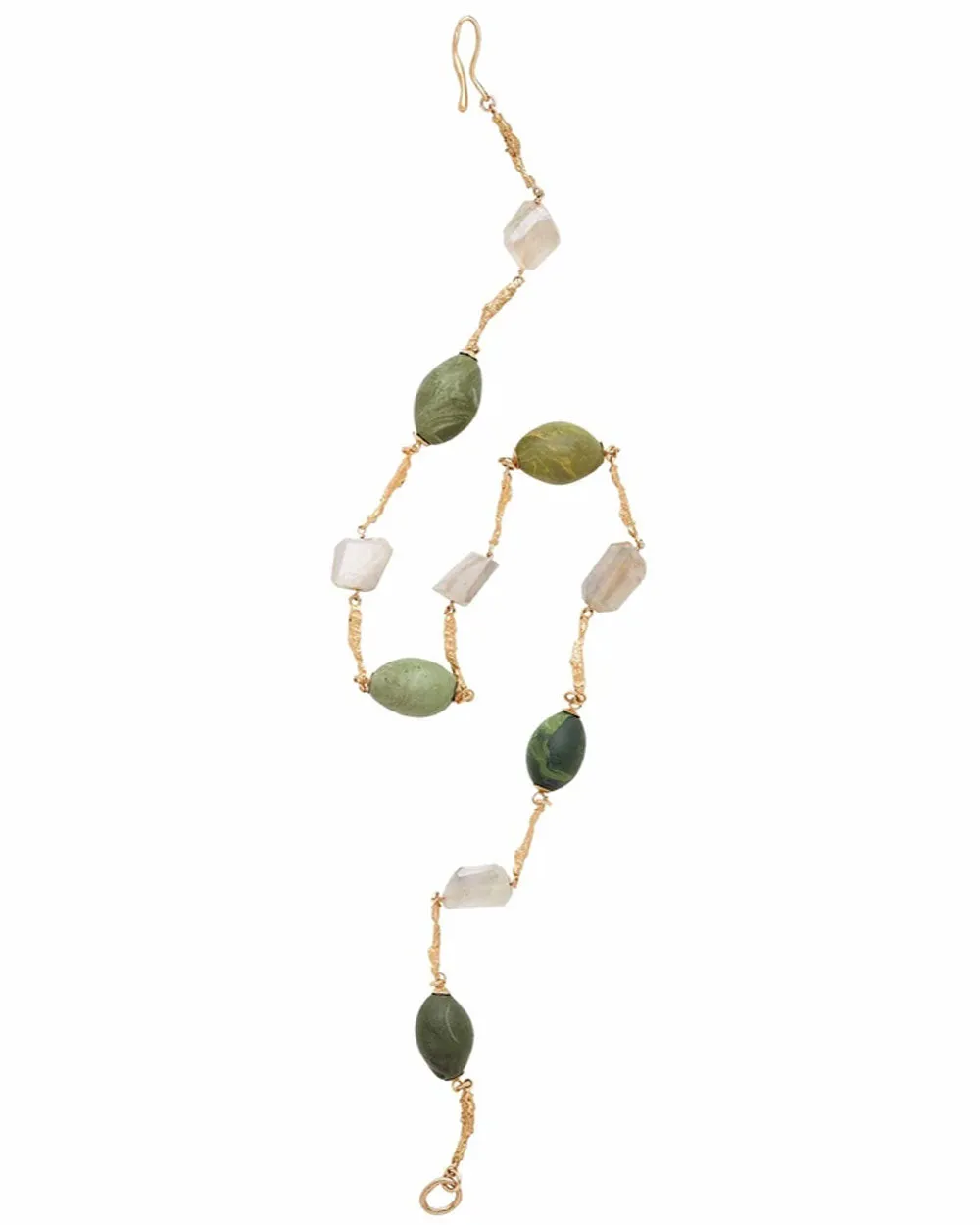 Bronze Twig Verde Clay Moonstone Necklace