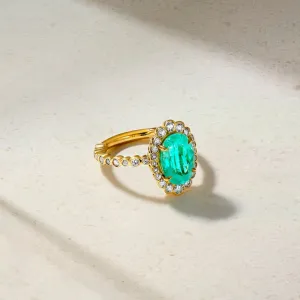 Bubbly One of a Kind Paraiba and Diamond Ring