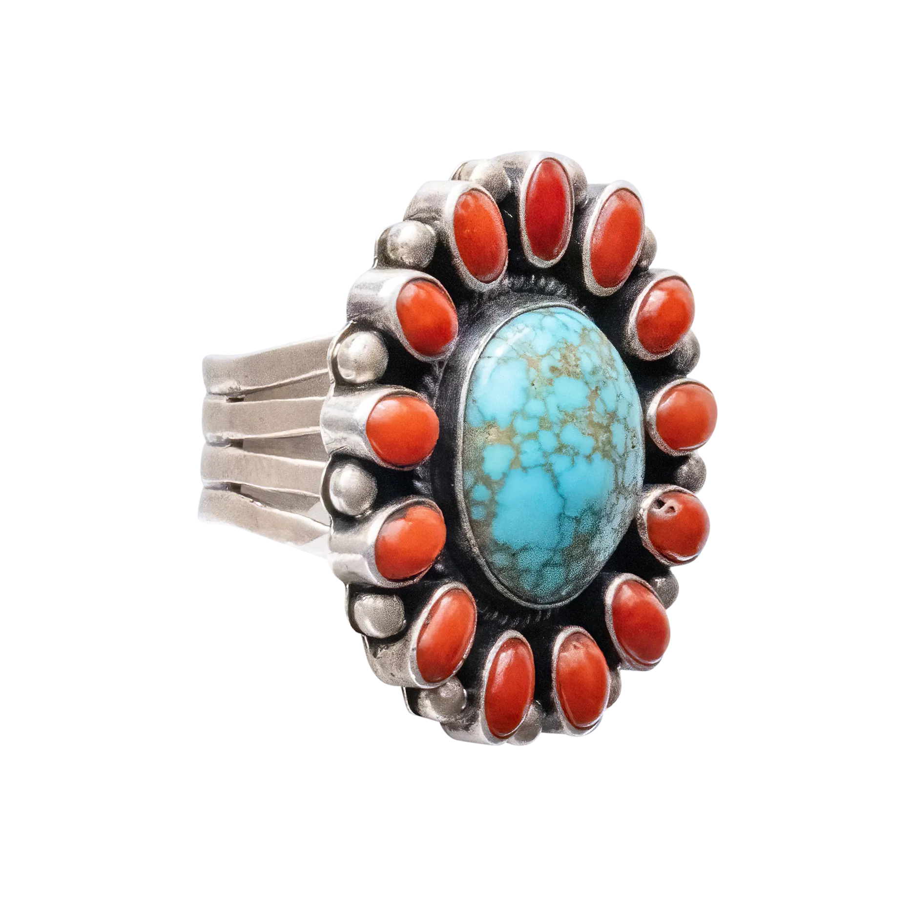 Carico Lake Turquoise & Mediterranean Coral Ring | Elgin Tom