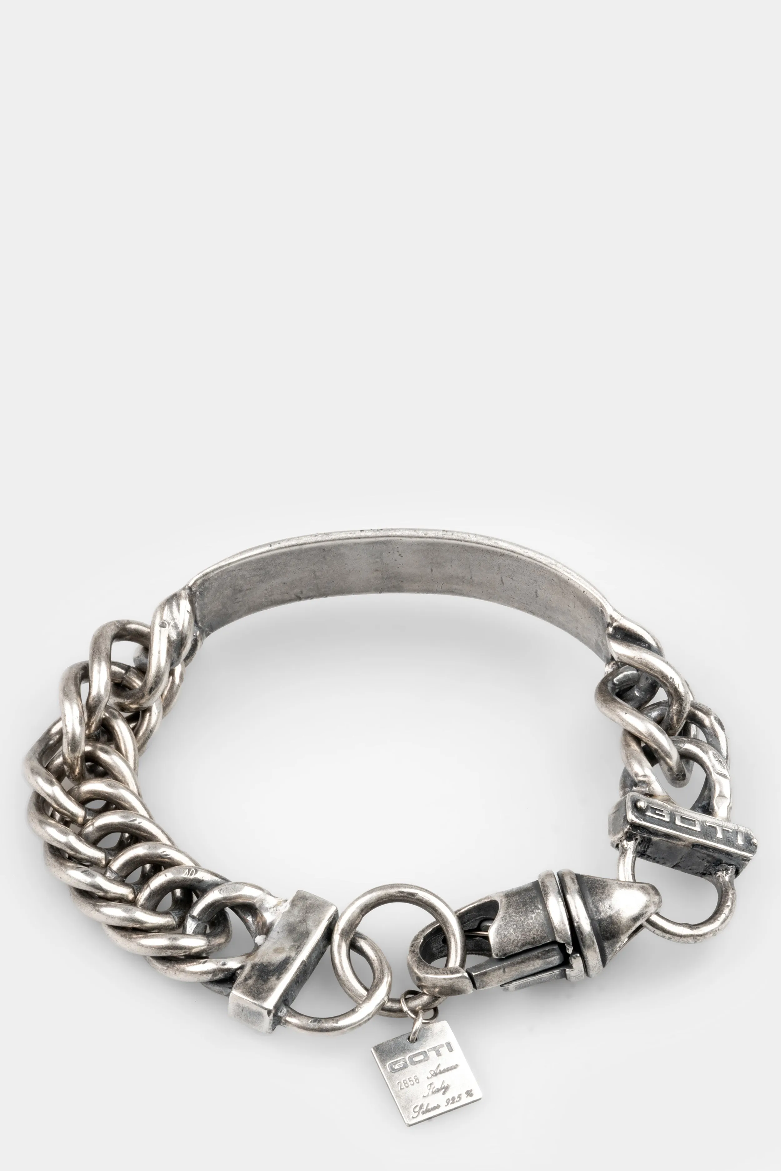 Chain plate silver bracelet