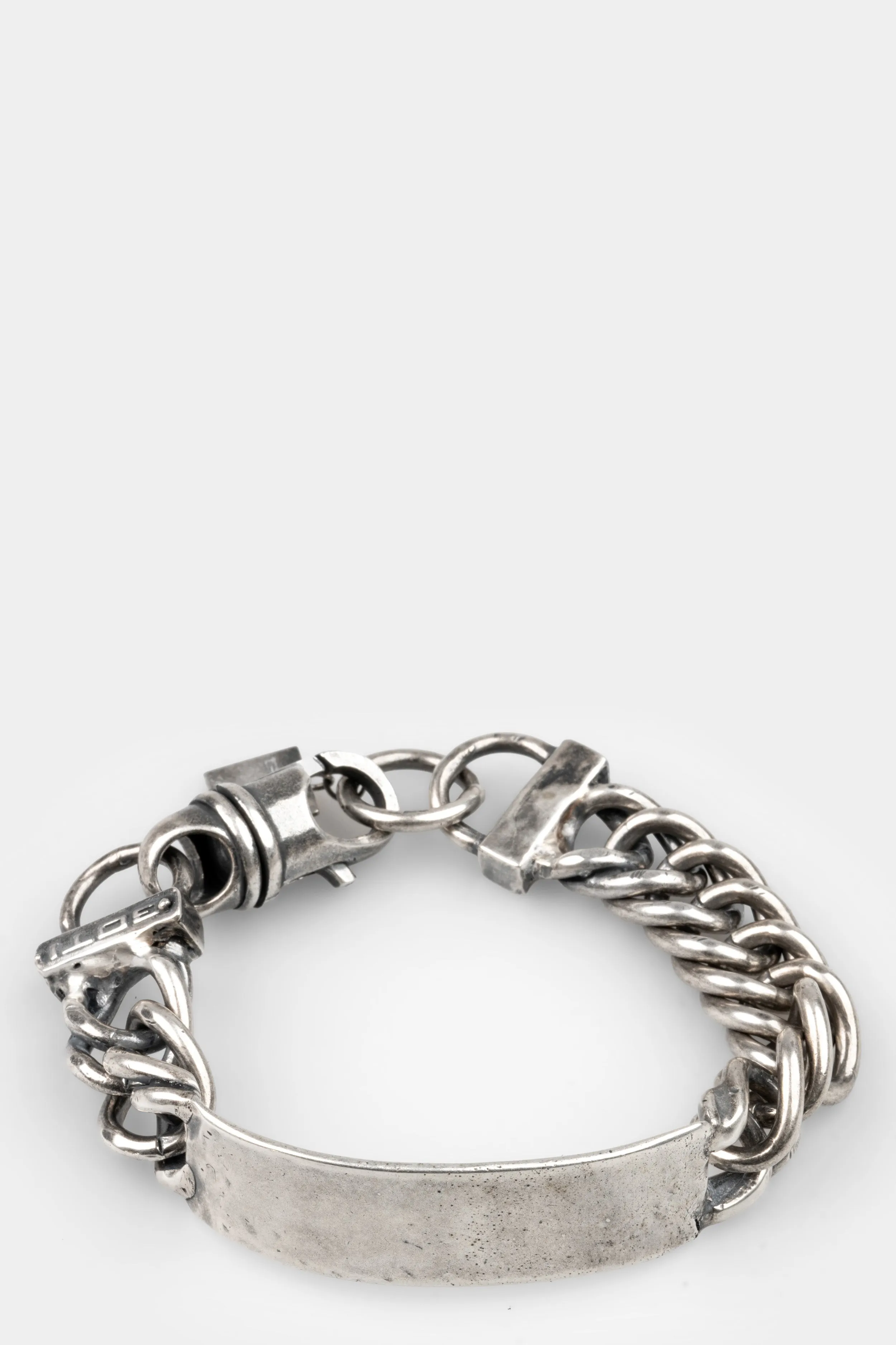 Chain plate silver bracelet