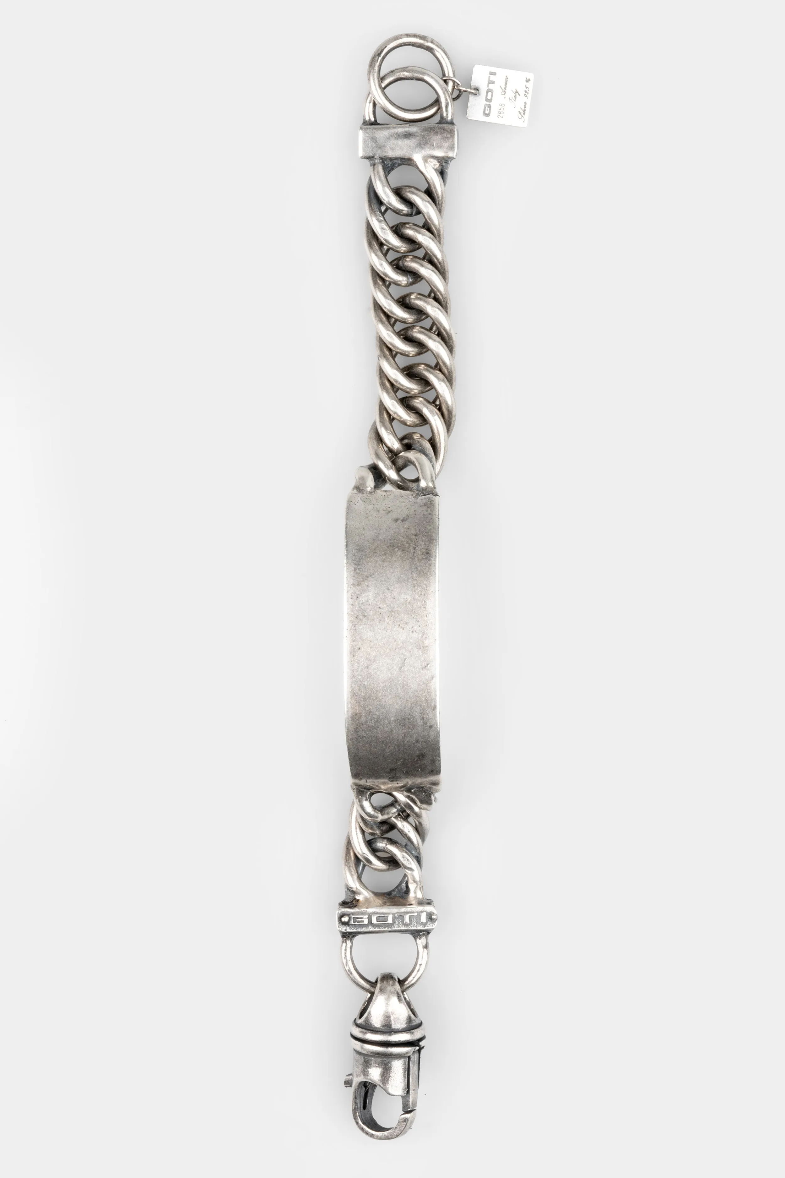 Chain plate silver bracelet